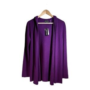 Cashmere Cashmere Open Front Hooded Cardigan NWT